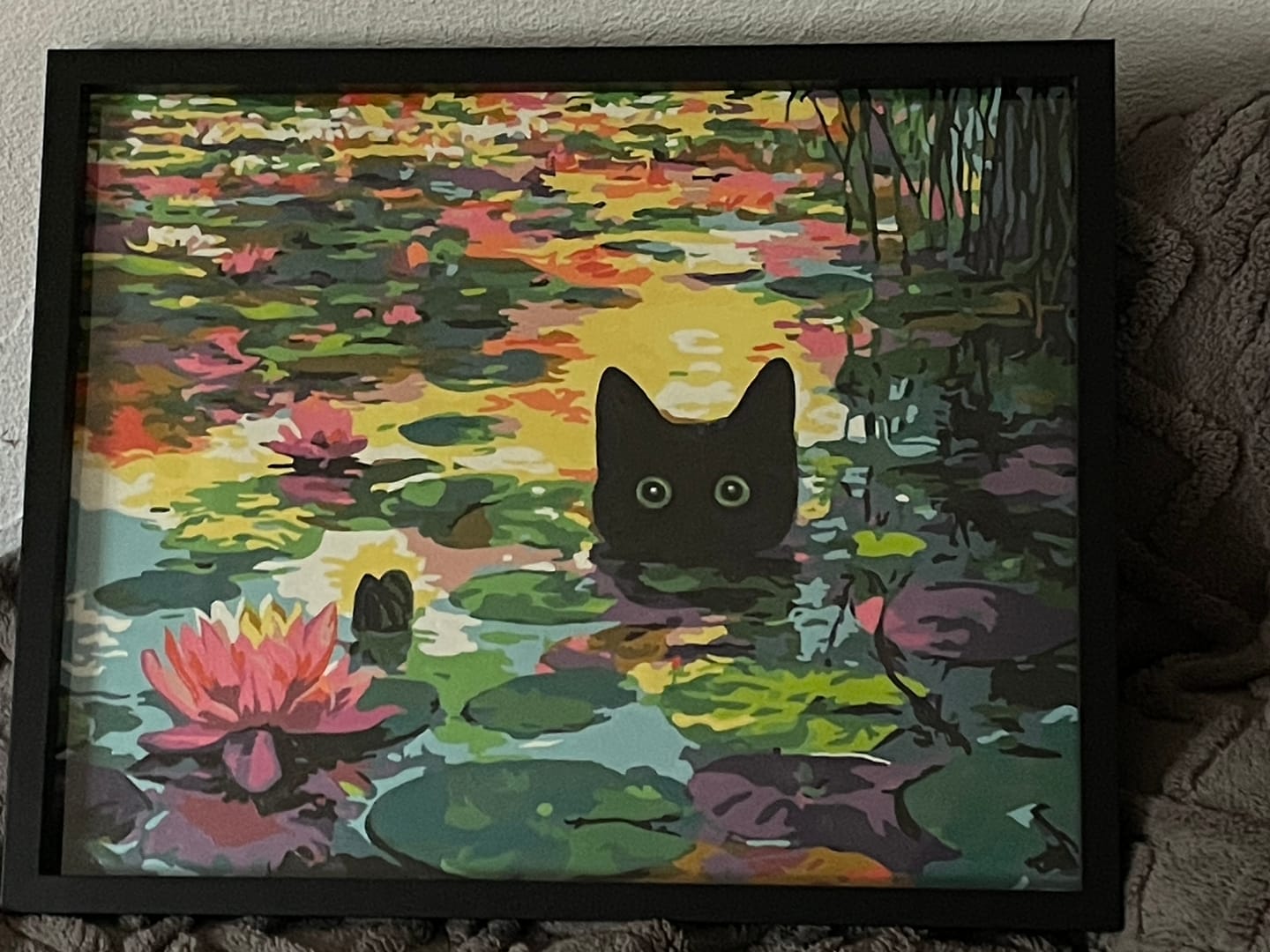 Customer photo review of Malen nach Zahlen - Eine Seerosen-Katze
