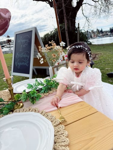 Customer photo review of Cute Girls Christening Dress Toddler First Birthday Party Princess Dress