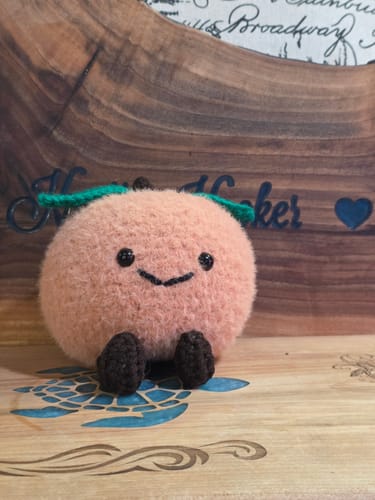Customer photo review of Free Pattern Peach Plushie Crochet Pattern