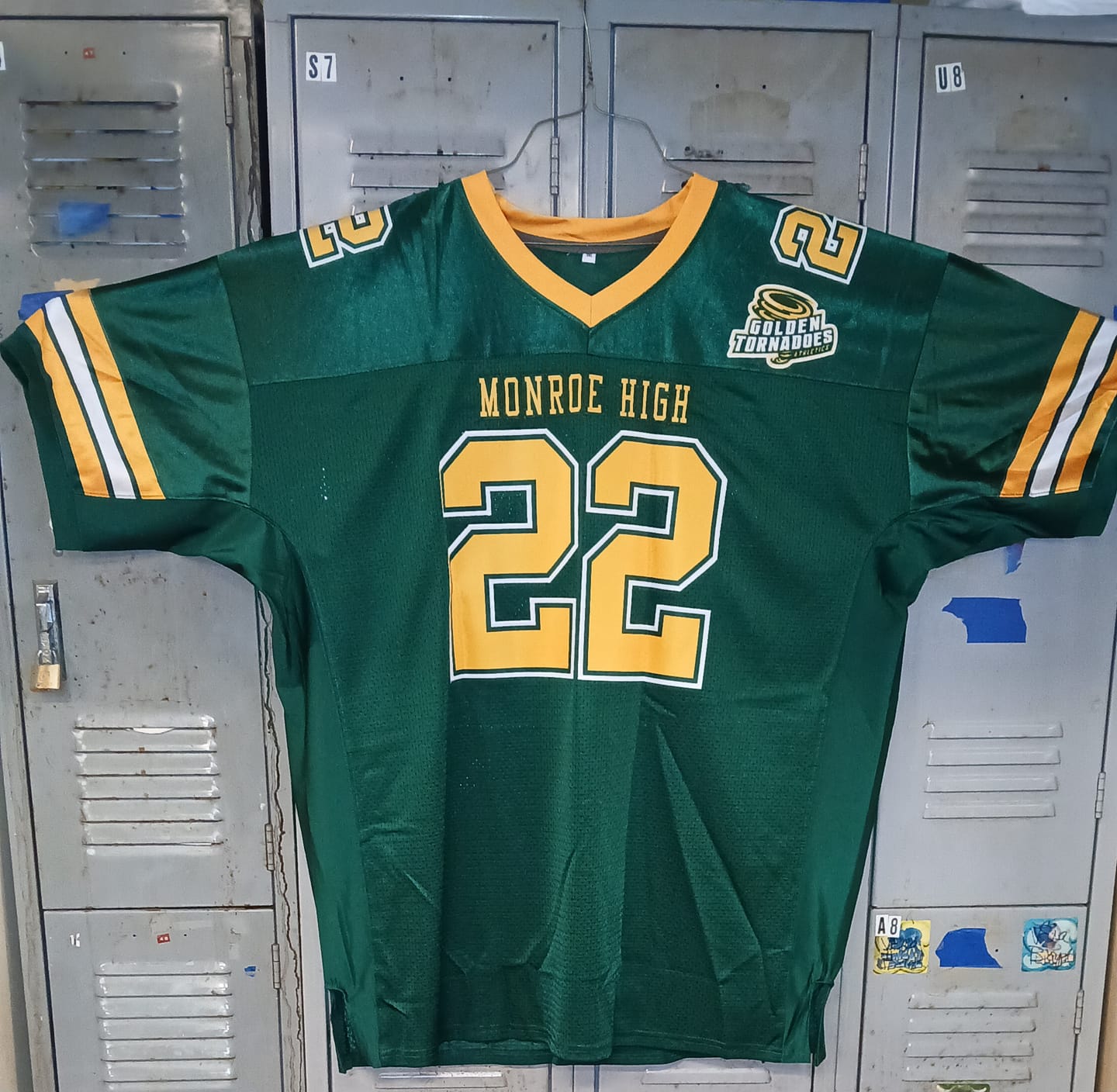 Customer photo review of Custom Green Gold-White Classic Style Mesh Authentic American Football Jersey