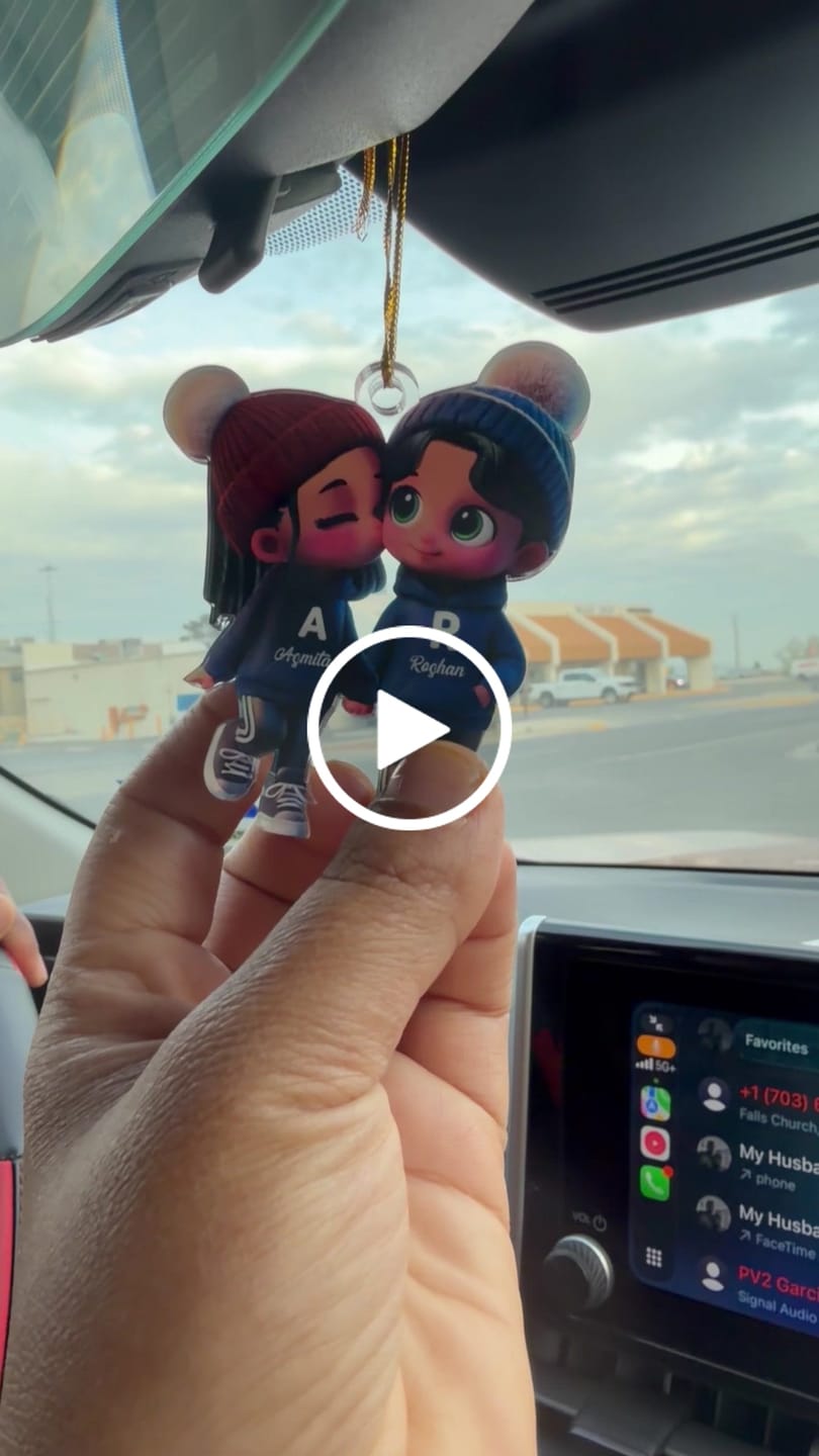 Customer video review of Cute Cartoon Couple Walking Personalized Ornament