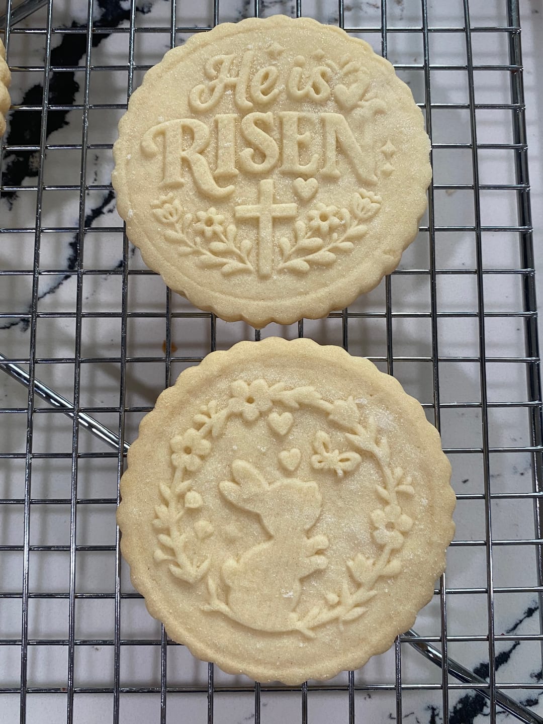 Customer photo review of Embossed Easter Cookie Stamp - He is Risen Circle