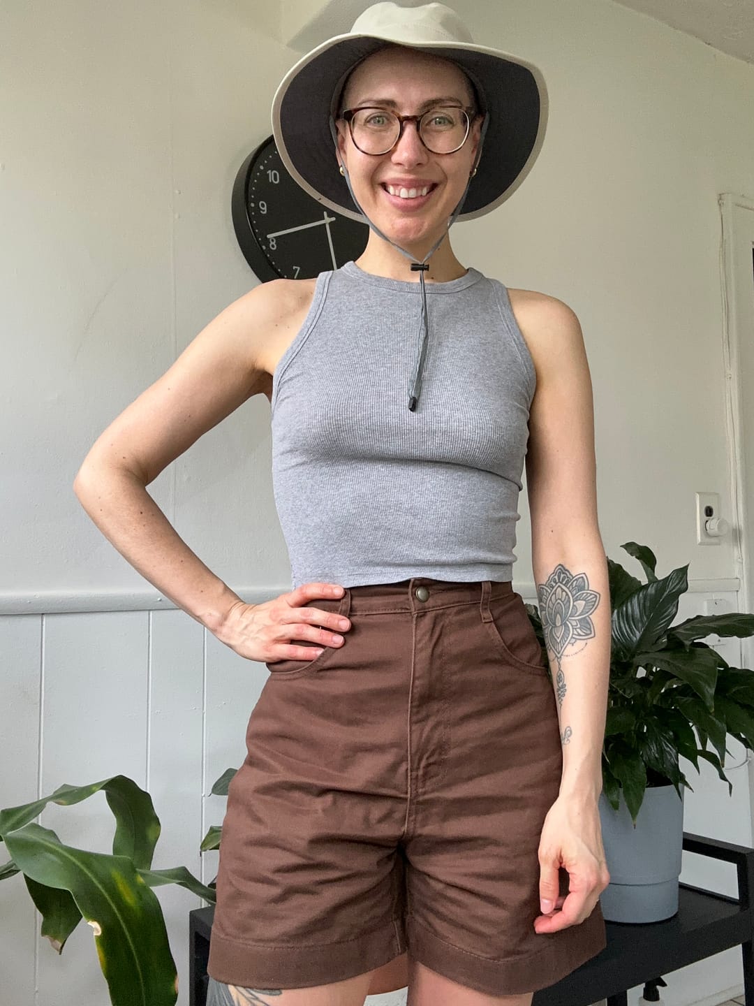 Customer photo review of Utility Shorts - Umber