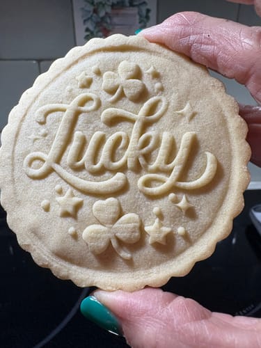 Customer photo review of "Lucky" St. Paddy's Day Cookie Stamp