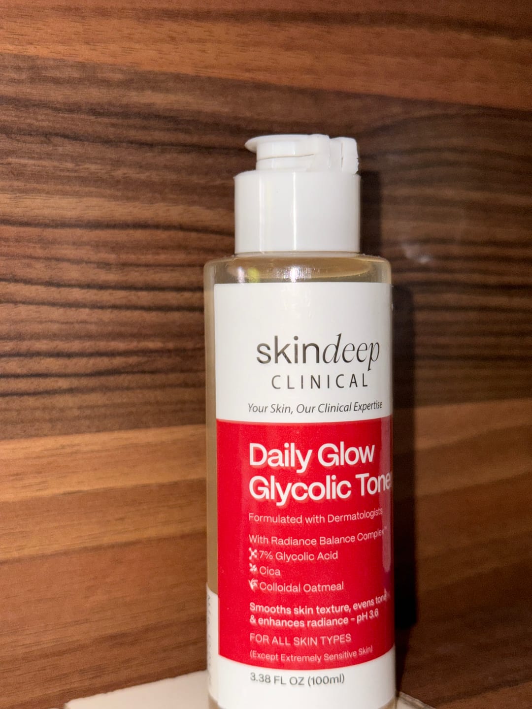 Customer photo review of Daily Glow Glycolic Toner