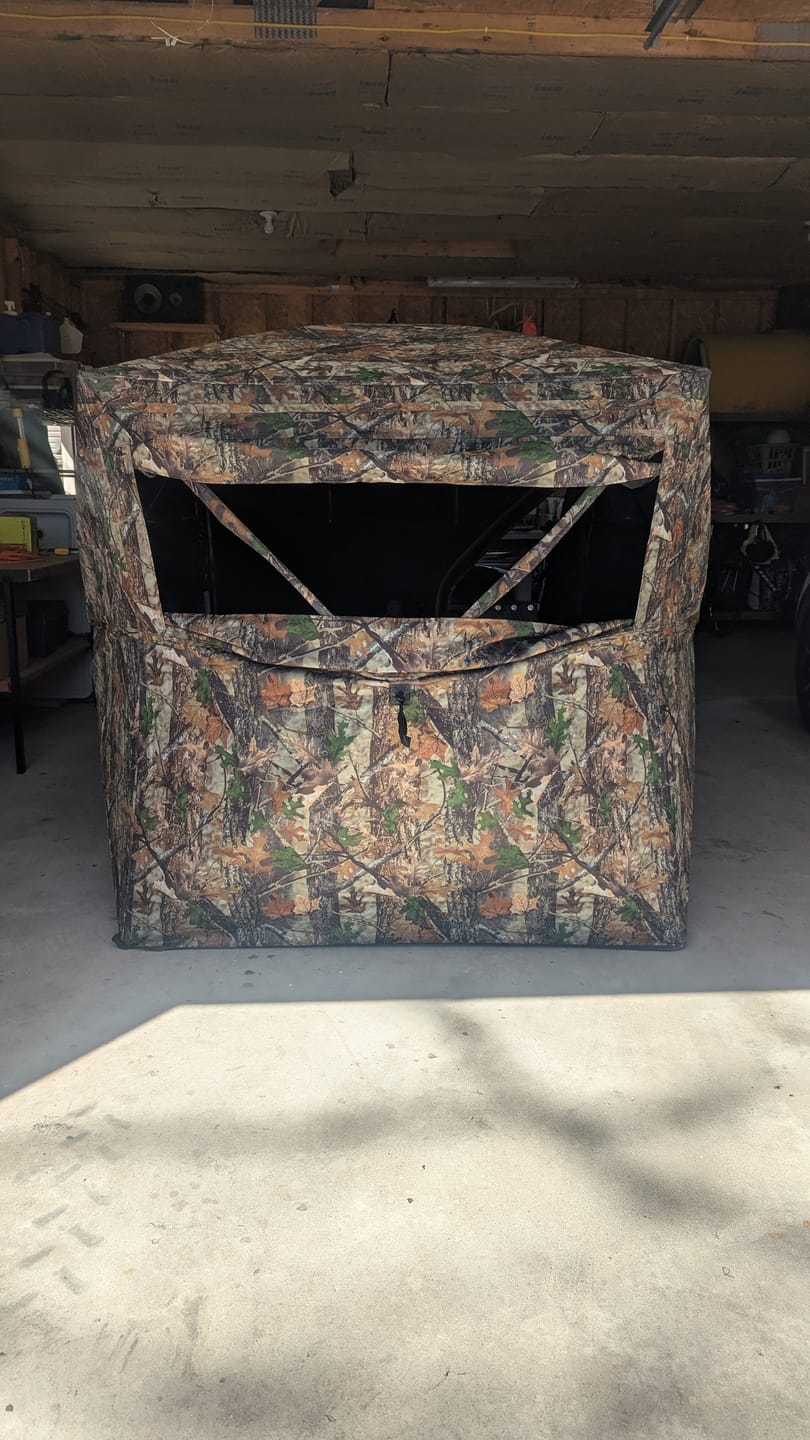 Customer photo review of VisX/VisMax See Through Hunting Blind, Pop Up Ground Deer Blind