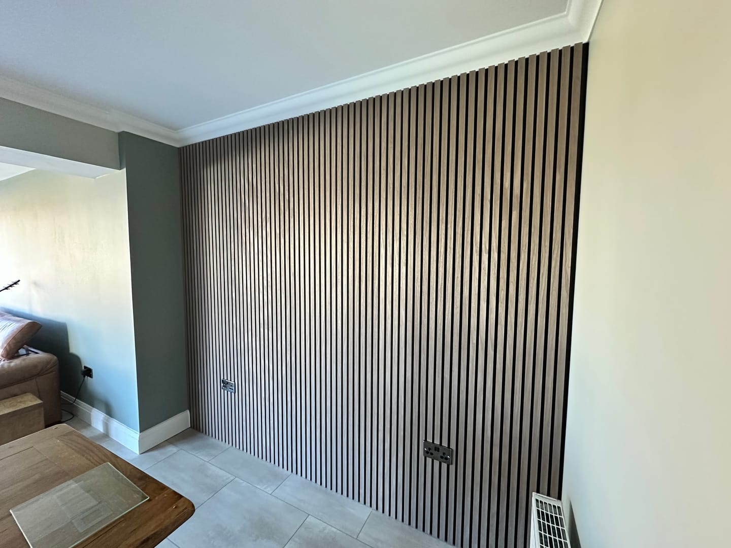 Customer photo review of Wooden Wall Panel | Walnut | Premium 3-sided Wood Veneer