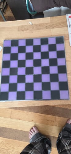 Customer photo review of 19x19x0.5" Full Size Chess Board Silicone Mold With 2" Squares