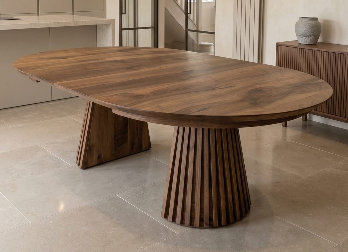 Customer photo review of Vivien Extendable Round Dining Table in Darker Walnut