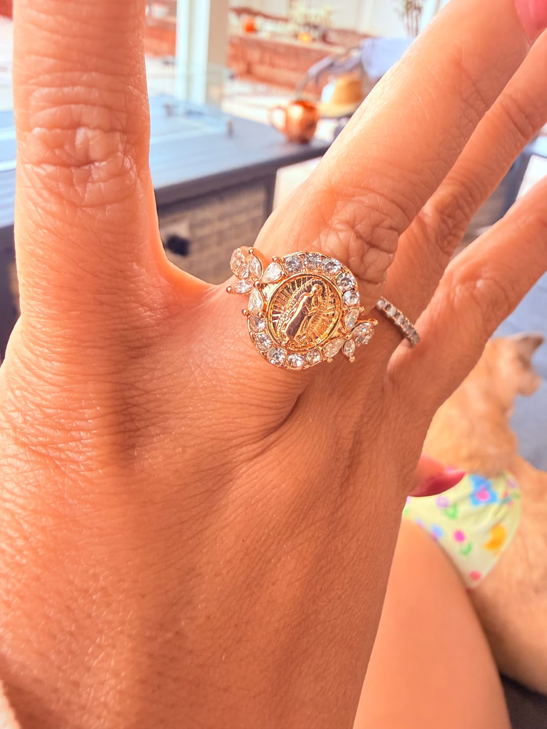 Customer photo review of FREE Today: Elegant Virgin Mary Emblem Ring: Sacred Detail for Daily Devotion