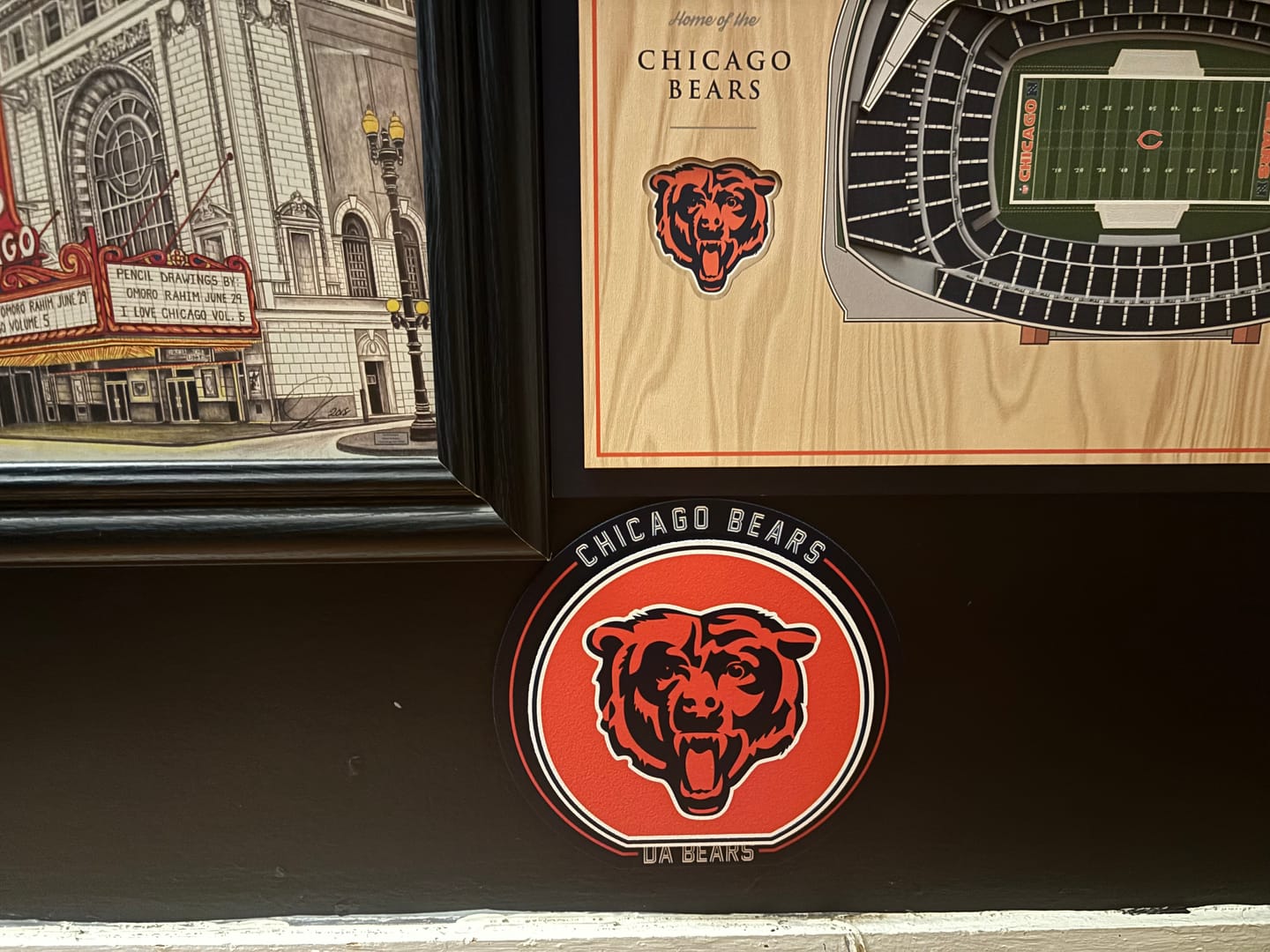 Customer photo review of Chicago Bears "Double Play" On the Shelf or on the Wall Art