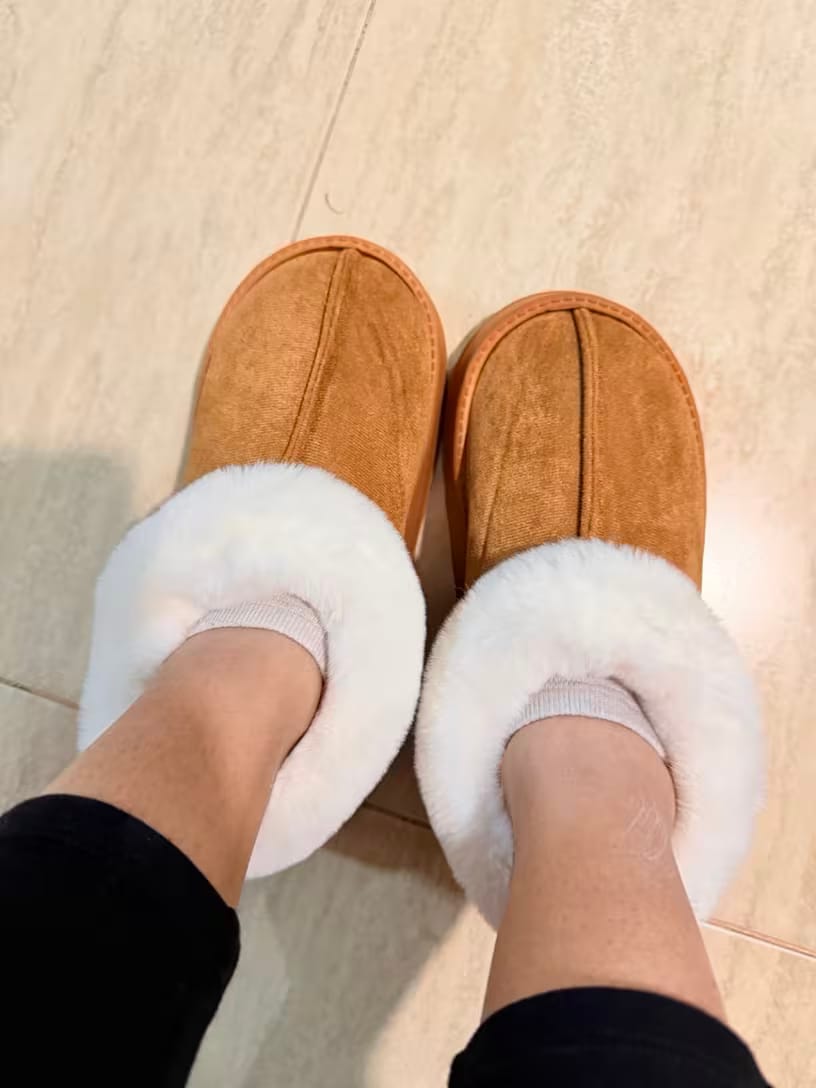 Customer photo review of Bella Plush-Lined Boot Slippers