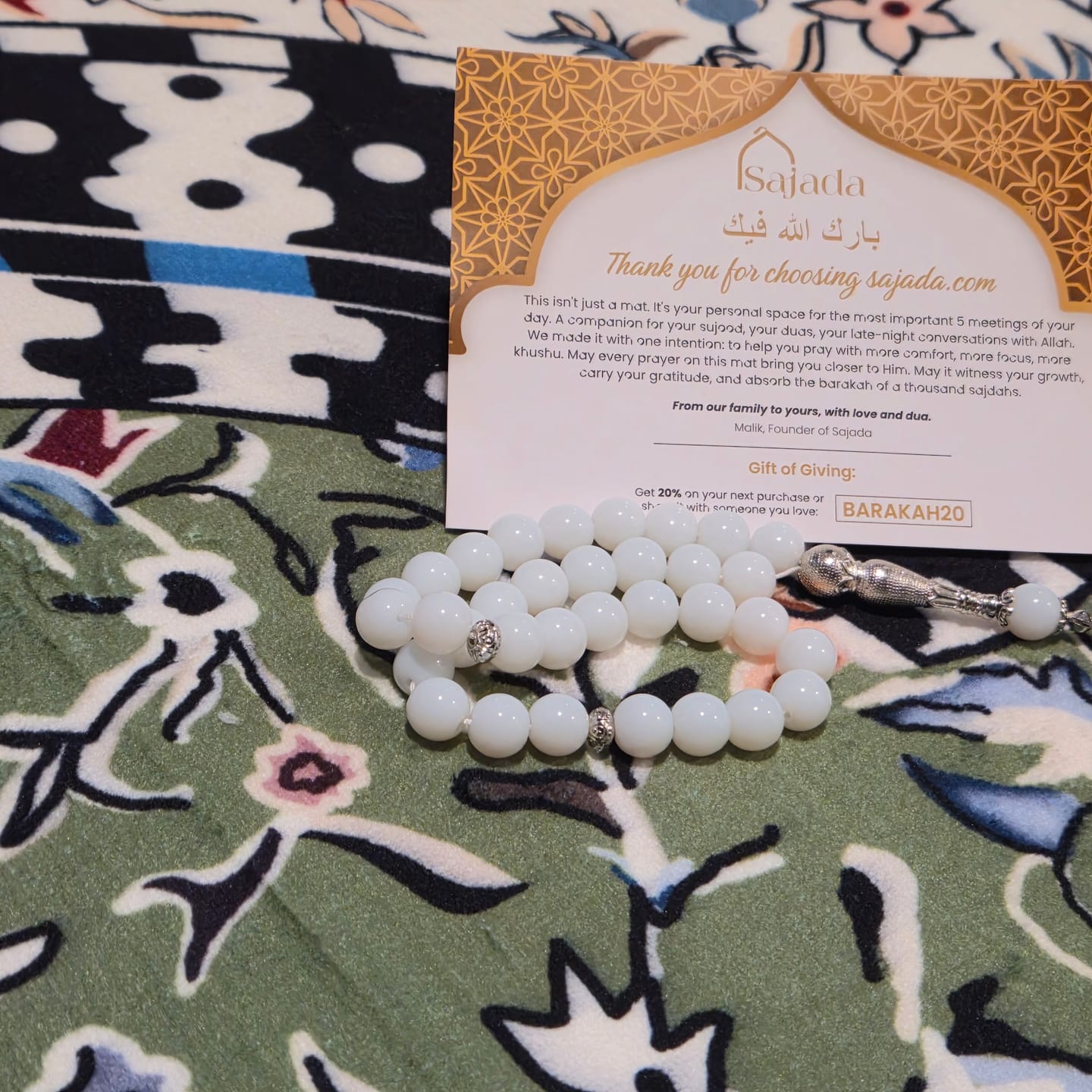 Customer photo review of Minbar Al Rawda Padded Prayer Mat