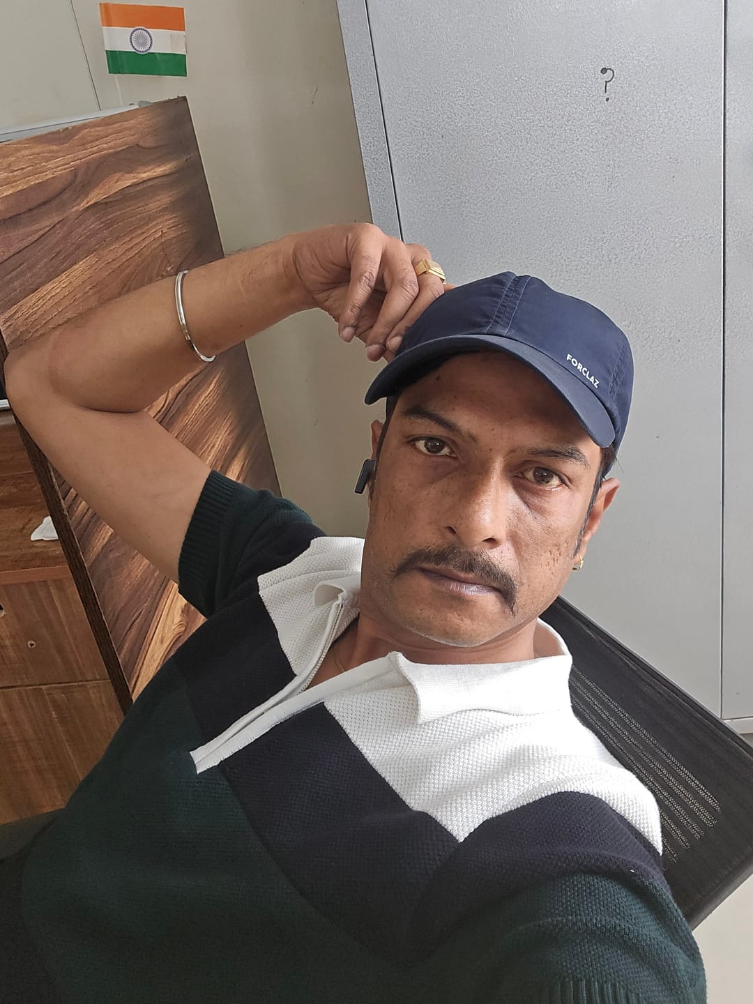 Customer photo review of Olive & Navy Knit Stripe T-Shirt
