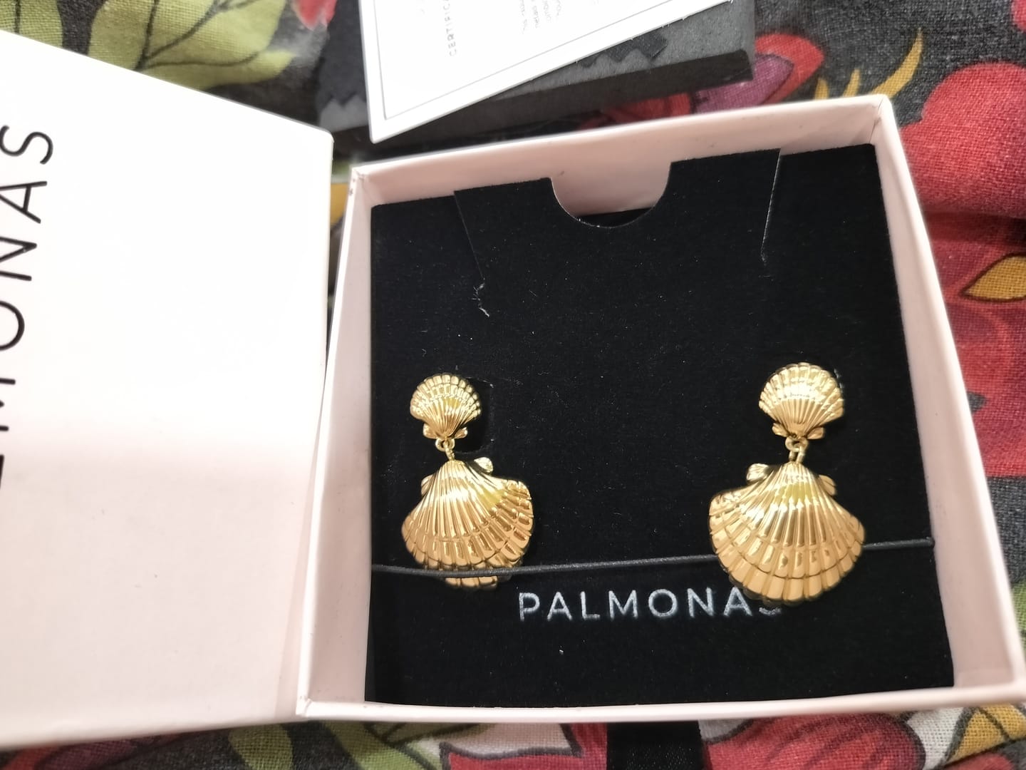 Customer photo review of Shell Drop Earrings