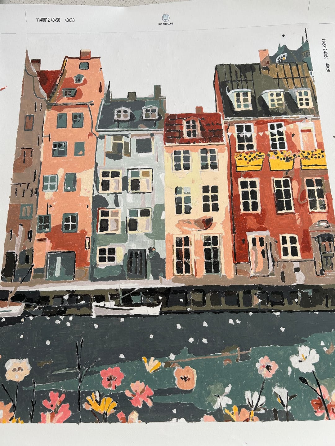 Customer photo review of Copenhagen Canal houses | Paint by Number