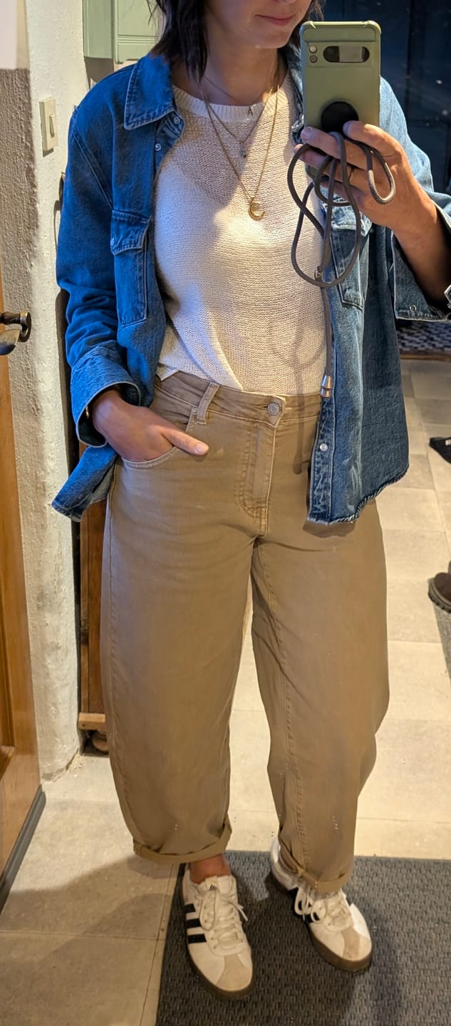 Customer photo review of Stretch Balloon Jeans Taupe 2.0