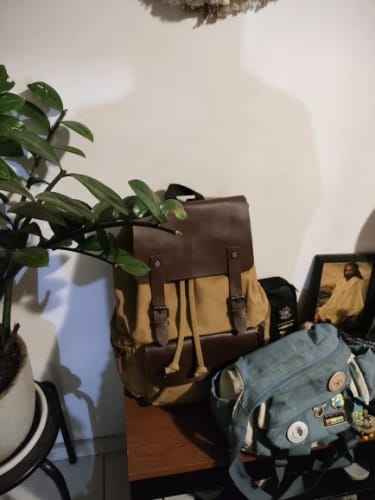 Customer photo review of Mochila Retro em Lona