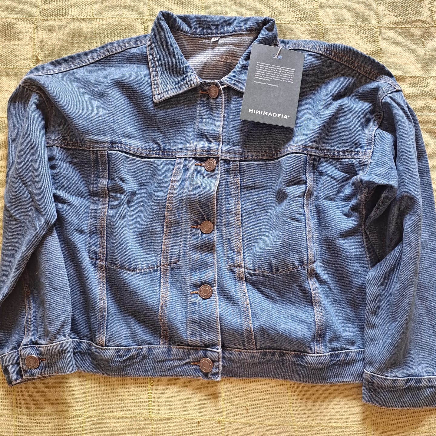 Customer photo review of Jaqueta Jeans Oversized Andiroba Azul Médio
