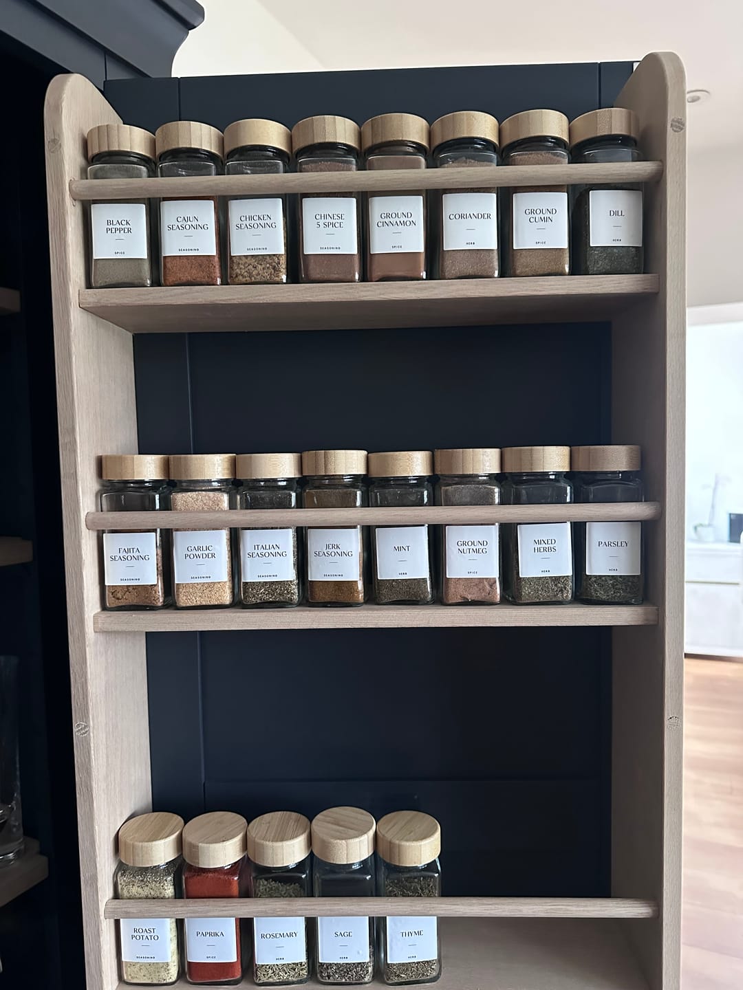 Customer photo review of White Waterproof Spice Labels 36 MM x 36 MM (204 Labels)