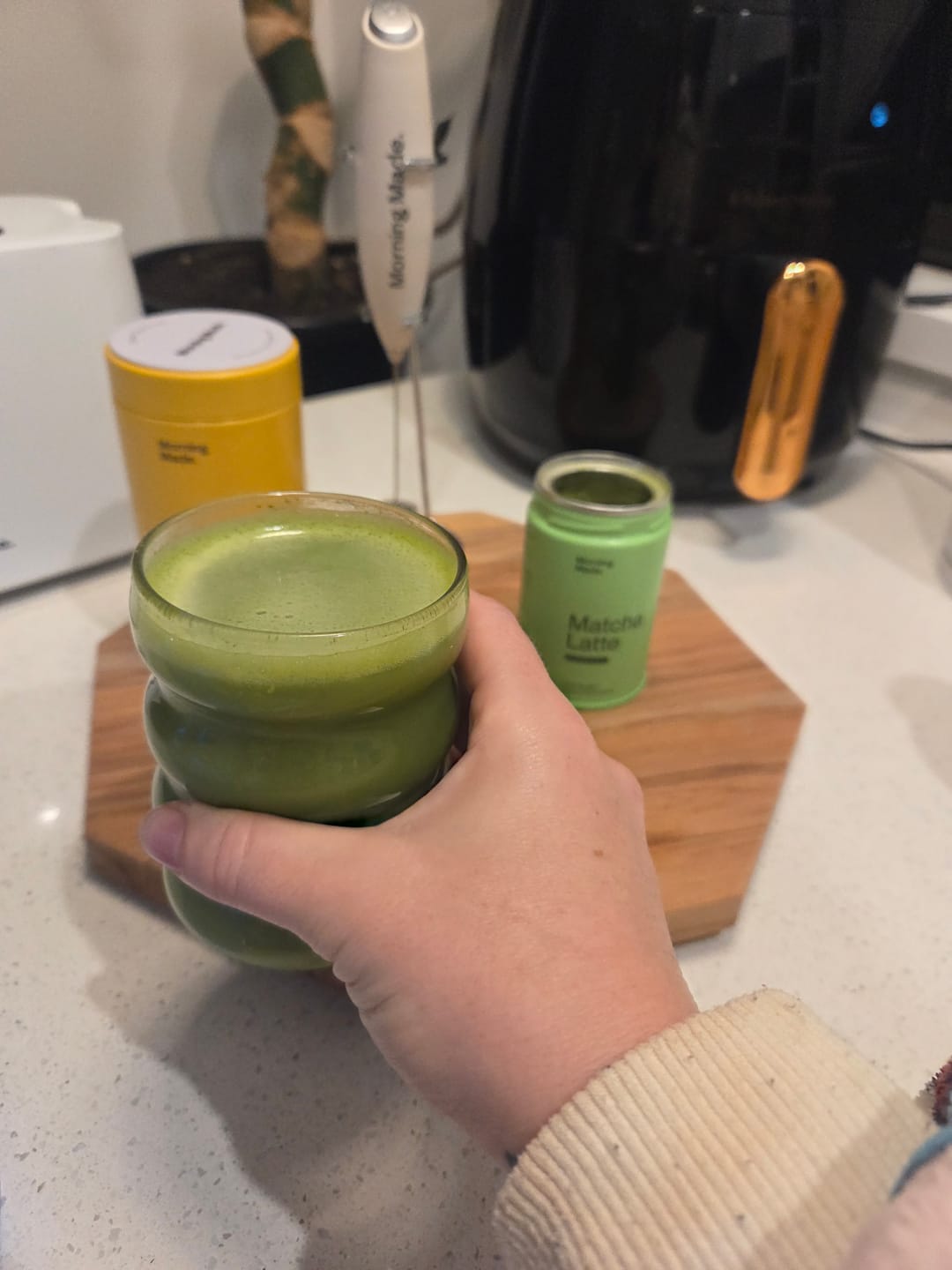 Customer photo review of Unsweetened Matcha Latte