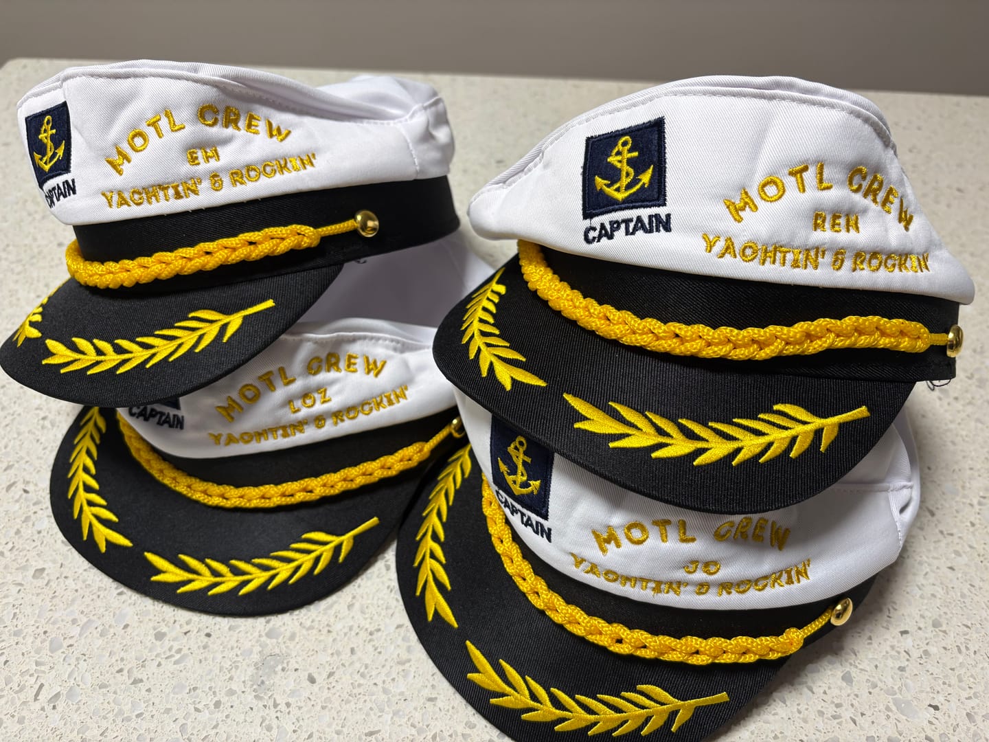Customer photo review of Custom Embroidered Unisex Sailor Captain Hat