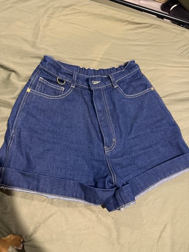 Customer photo review of Denim Trophy Shorts