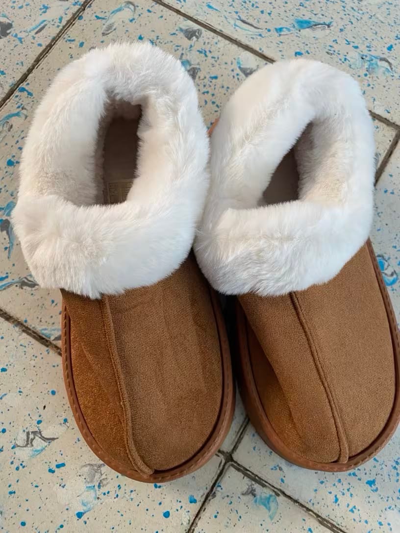 Customer photo review of Bella Plush-Lined Boot Slippers