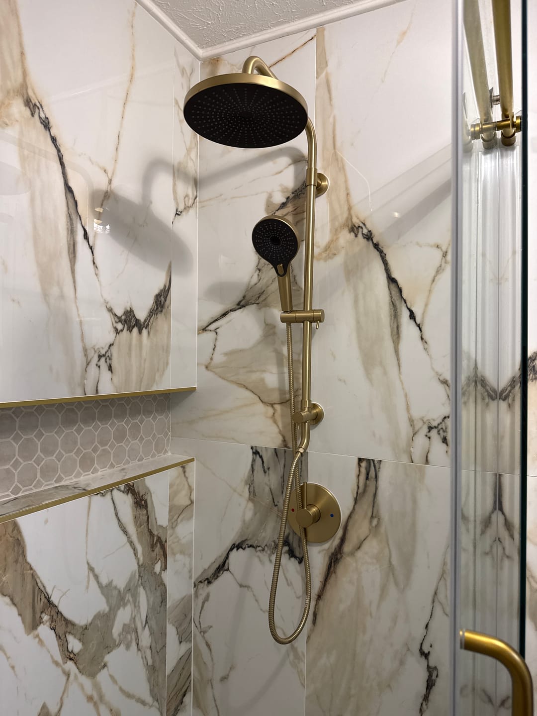 Customer photo review of Shower System with Slide Bar Adjustable Handheld Shower Head