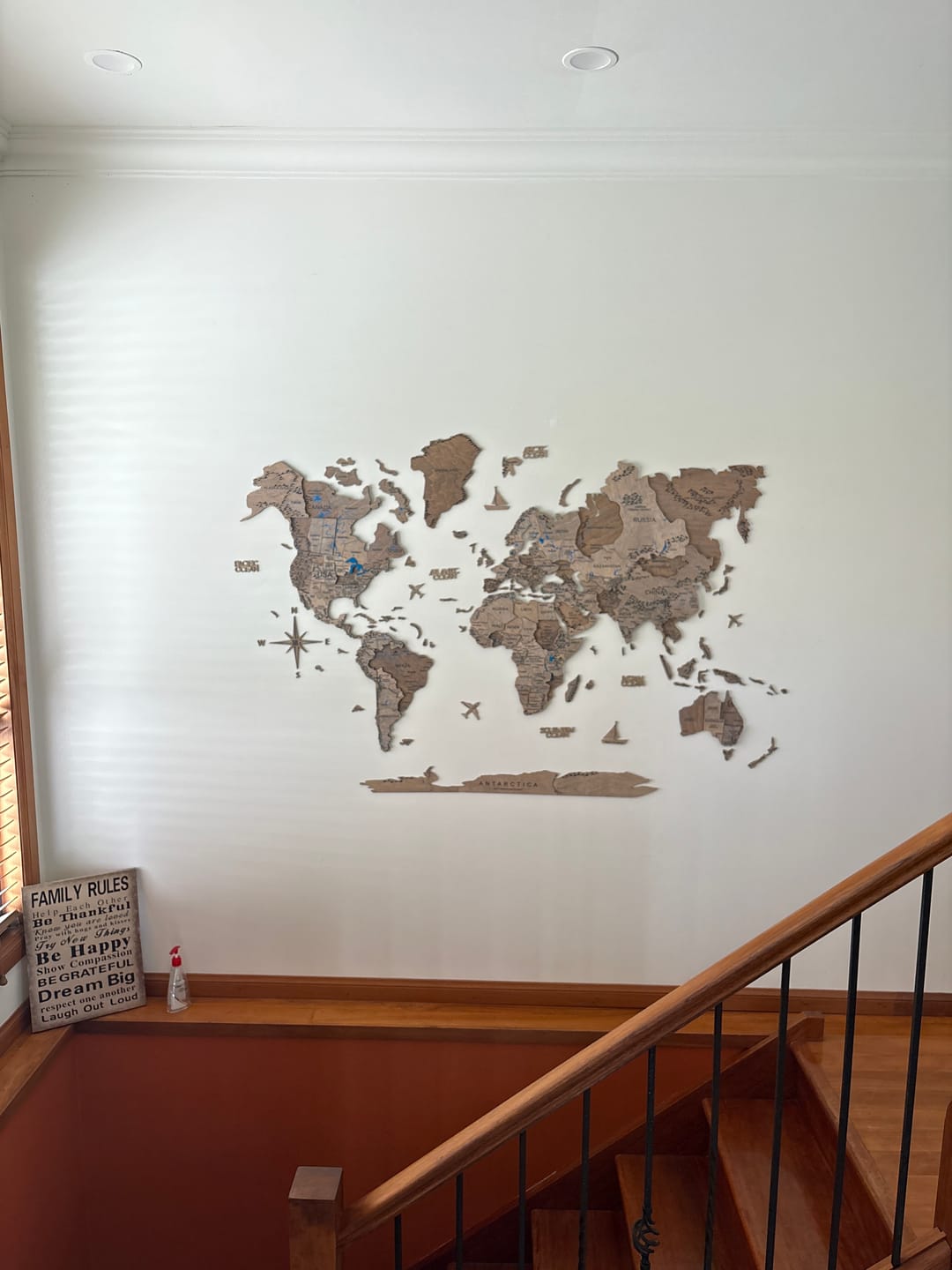 Customer photo review of 3D Wooden World Map Terra