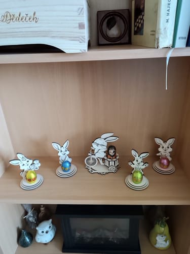 Customer photo review of 4 Easter bunny egg holders laser cut svg file