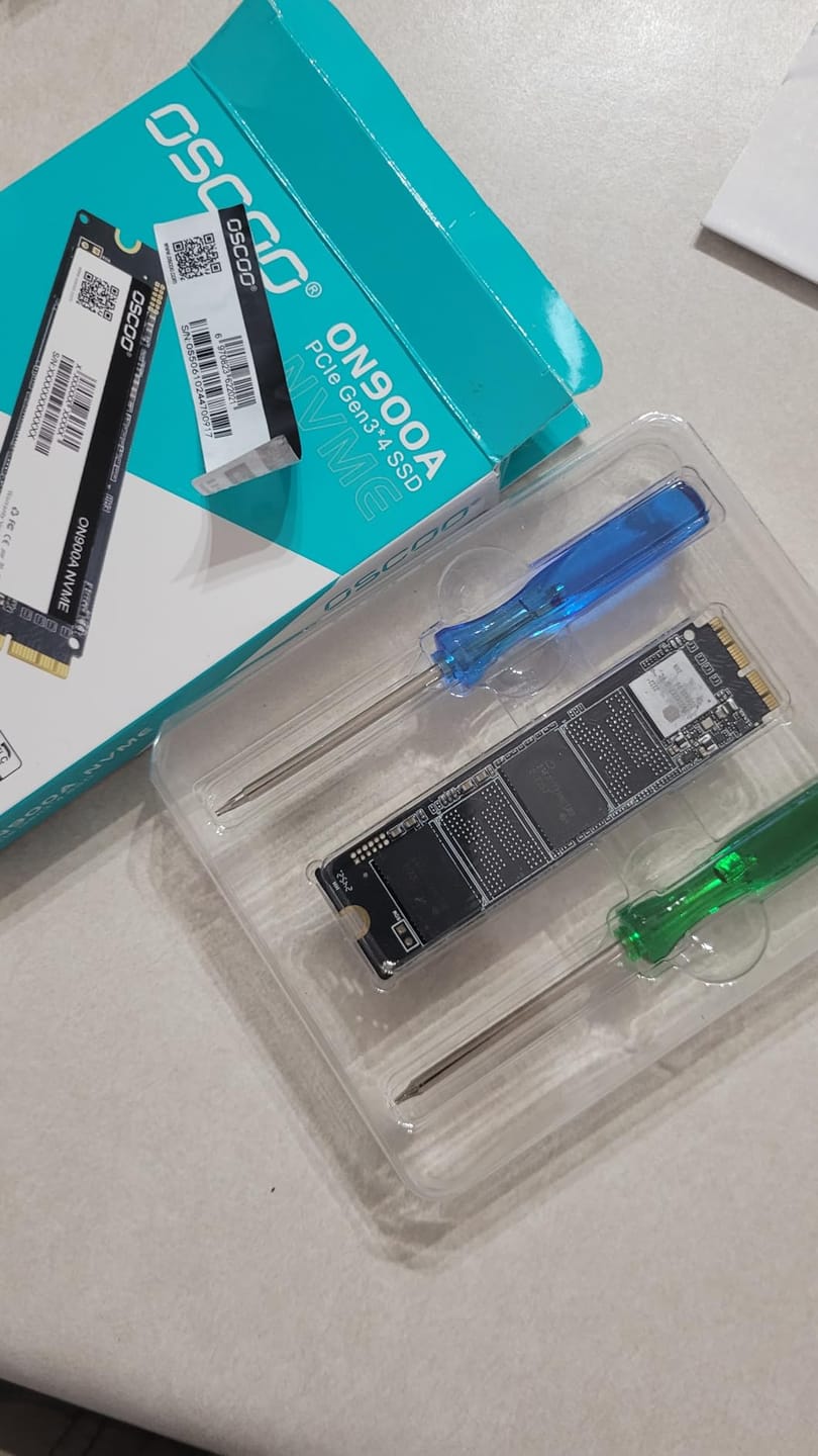 Customer photo review of ON900A NVMe PCIe Gen3.0x4 SSD for Macbook