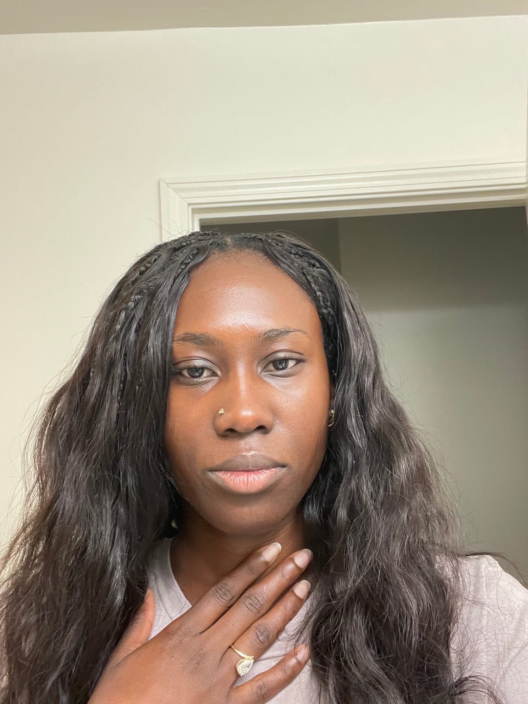 Customer photo review of Half Braids Half Sew-In Combo Deal Body Wave Natural Color
