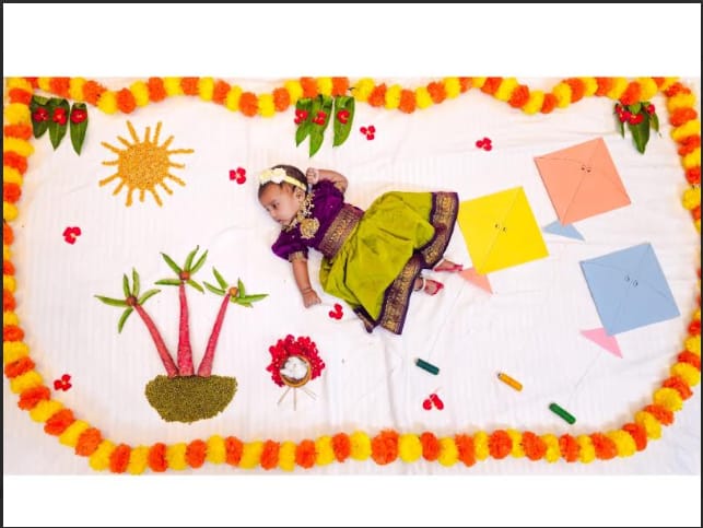 Customer photo review of Green and Wine Kids Langa Blouse – Traditional Zari Border Cotton Dress for Baby Girl