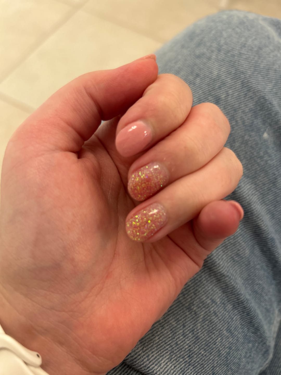 Customer photo review of Blush Petal Dipping Powder