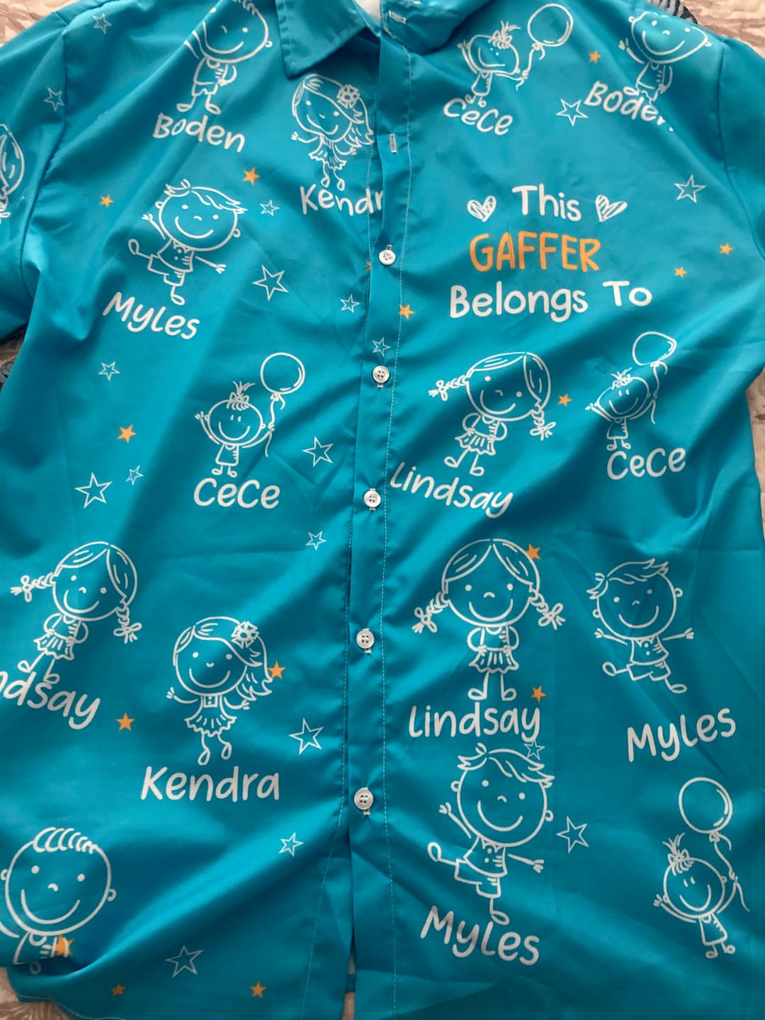 Customer photo review of Personalized Hawaiian Shirt- This Grandpa Belongs To Doodle