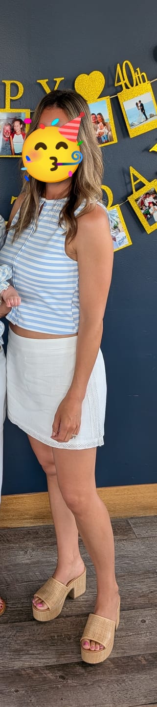 Customer photo review of SLEEVELESS ROUND NECK STRIPED TANK TOP