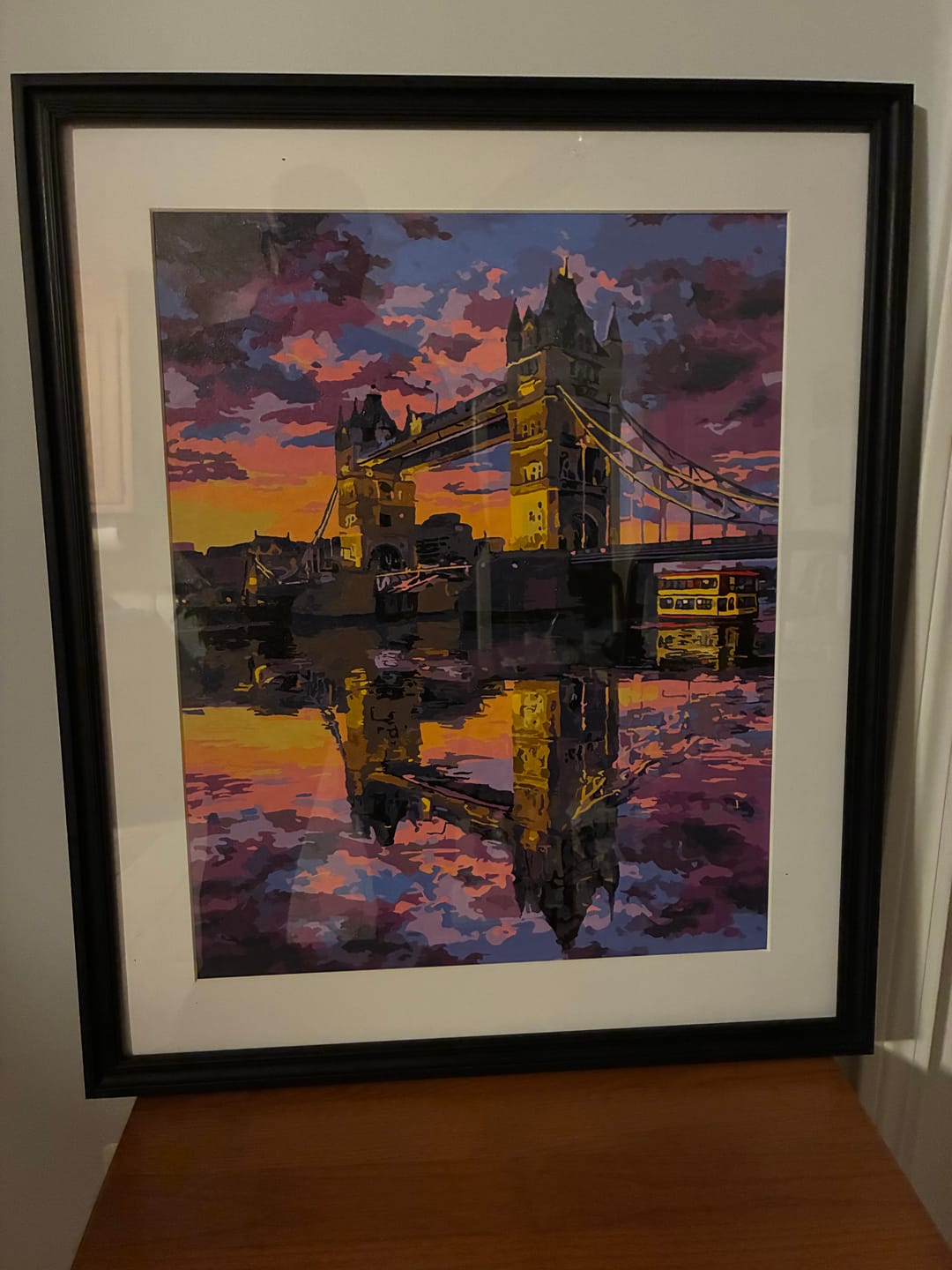 Customer photo review of Tower Bridge reflection | Paint by Number