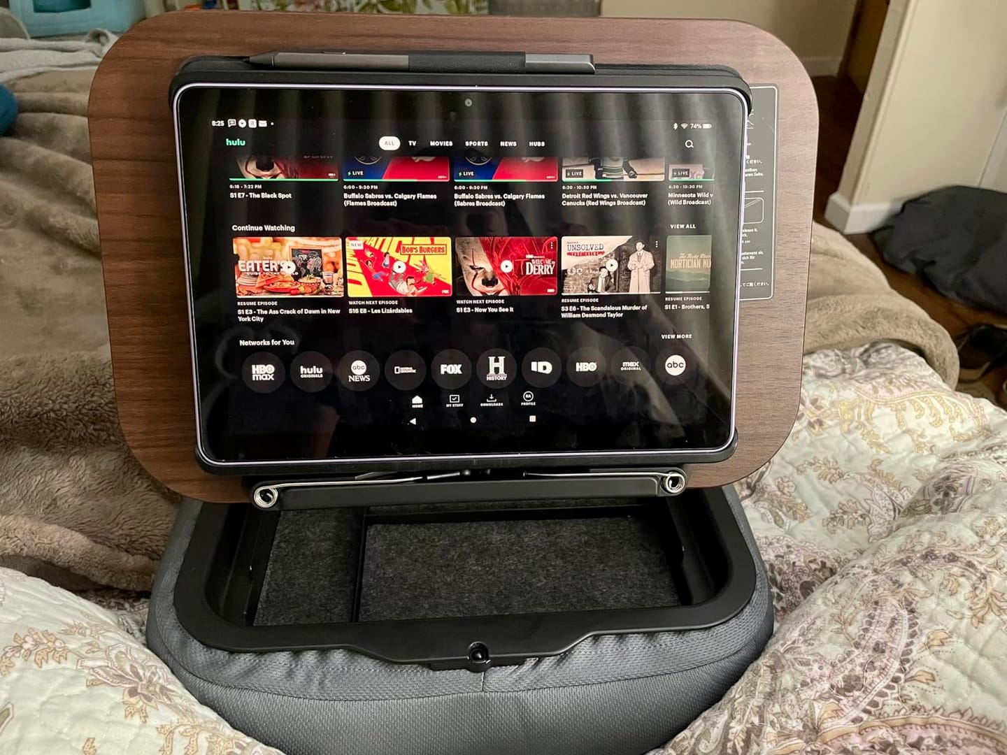 Customer photo review of Adjustable Pillow Stand with Storage