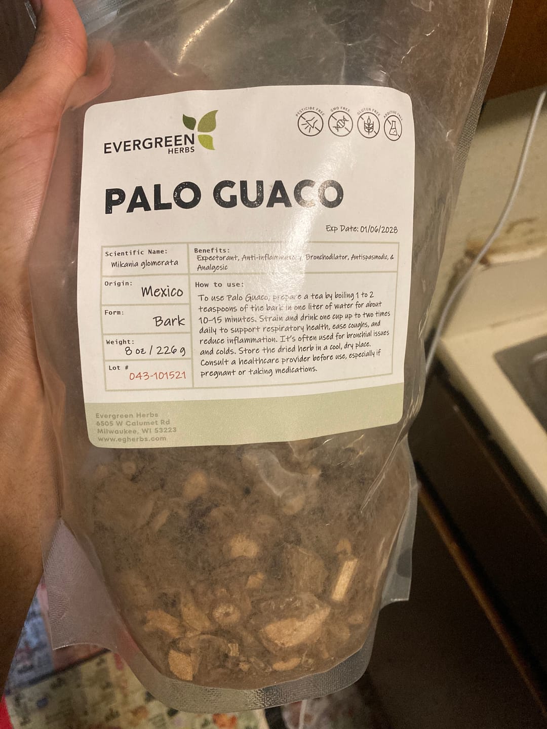 Customer photo review of Palo Guaco