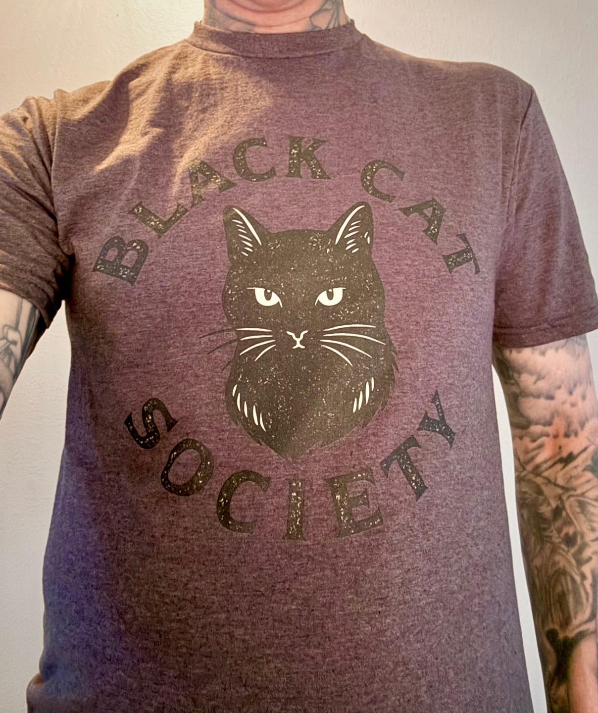 Customer photo review of Black Cat Society Tee
