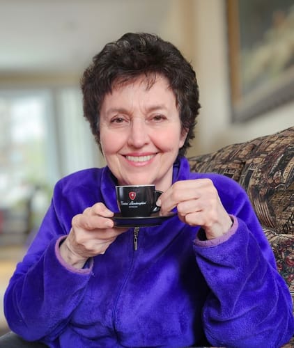Customer photo review of Italian Coffee Cup and Saucer - Black Collection