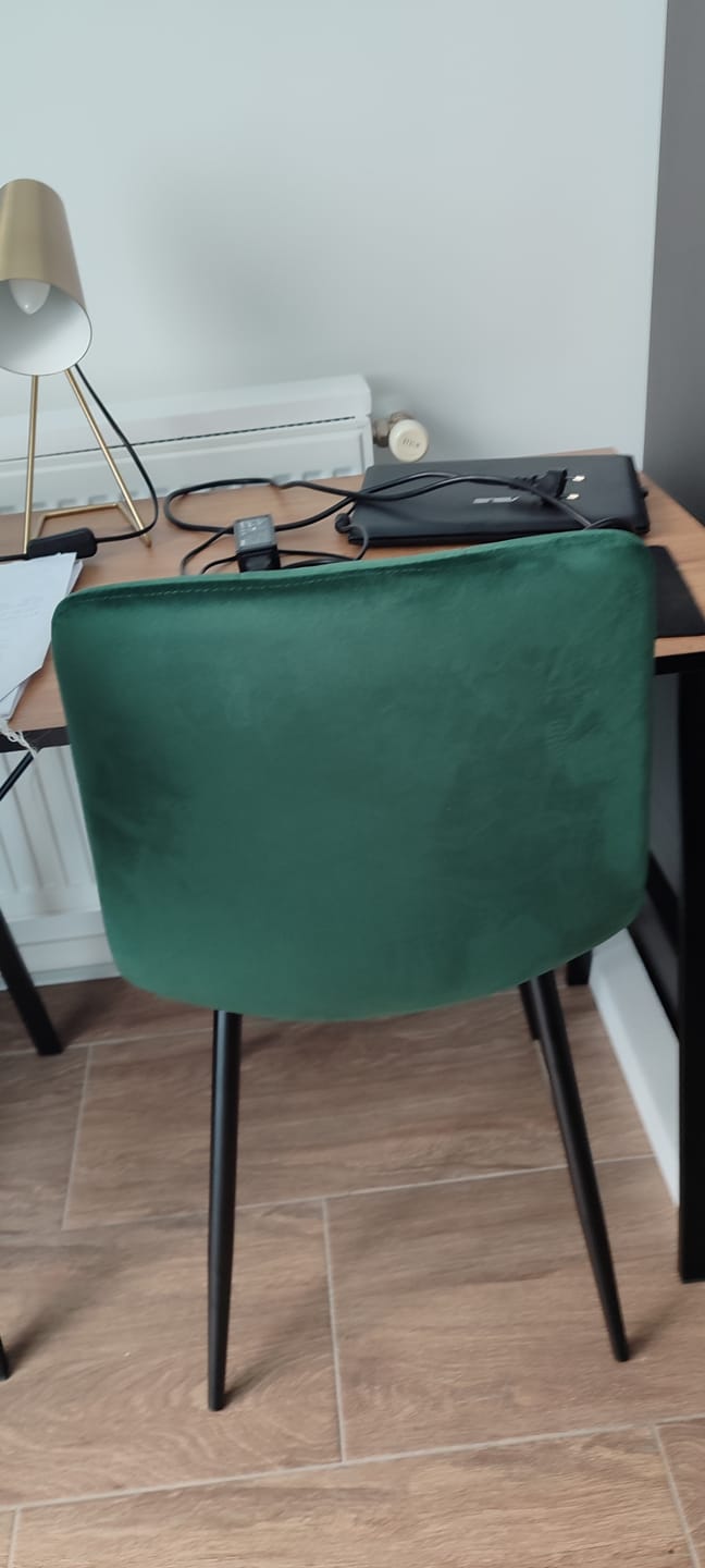 Customer photo review of Scaun tapitat MILA, verde/negru, stofa catifelata/metal, 45x41x86 cm
