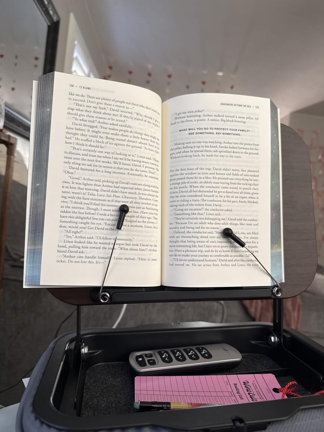Customer photo review of Adjustable Pillow Stand with Storage