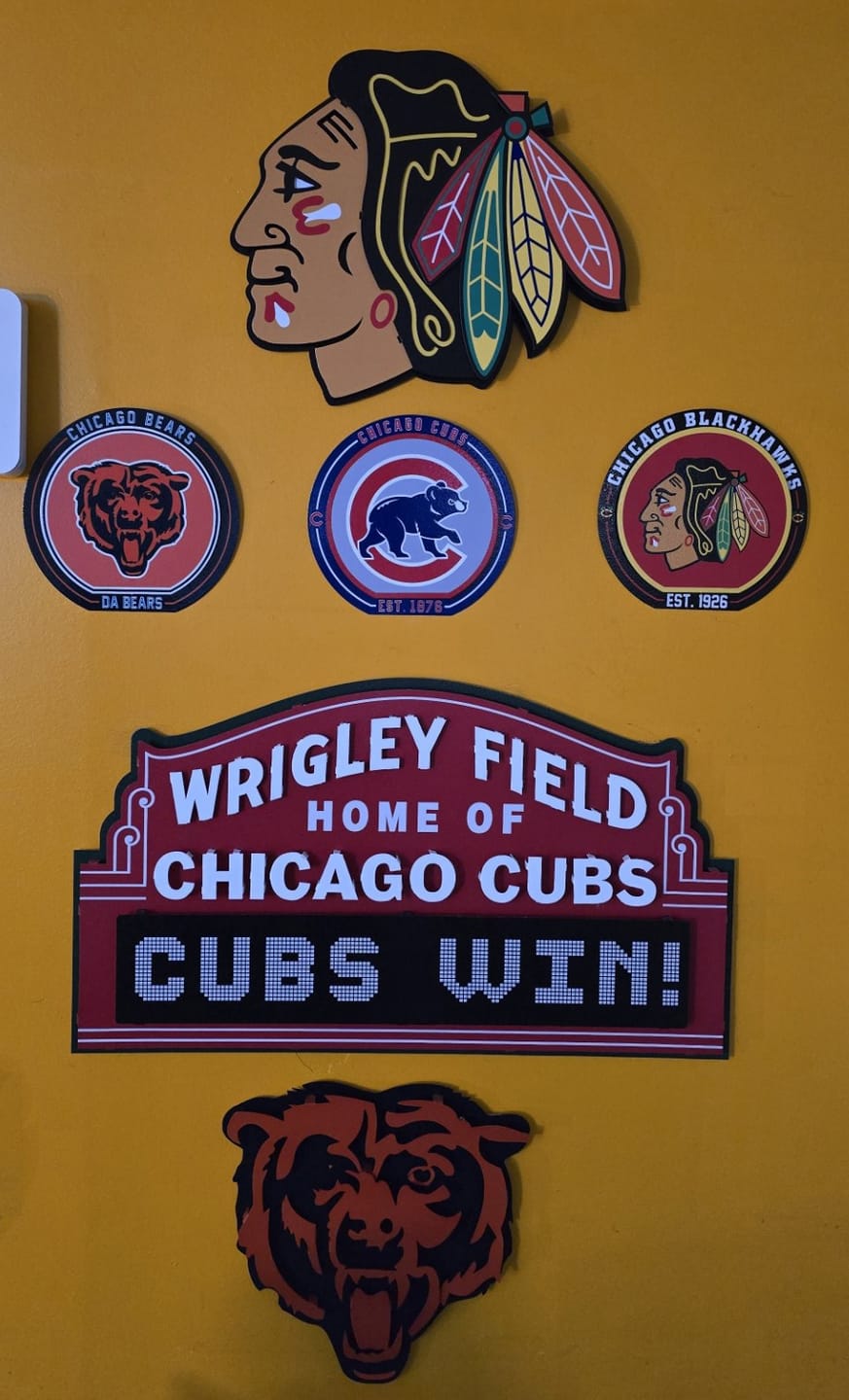Customer photo review of Chicago Cubs Wrigley Field Marquee Metal Wall Art