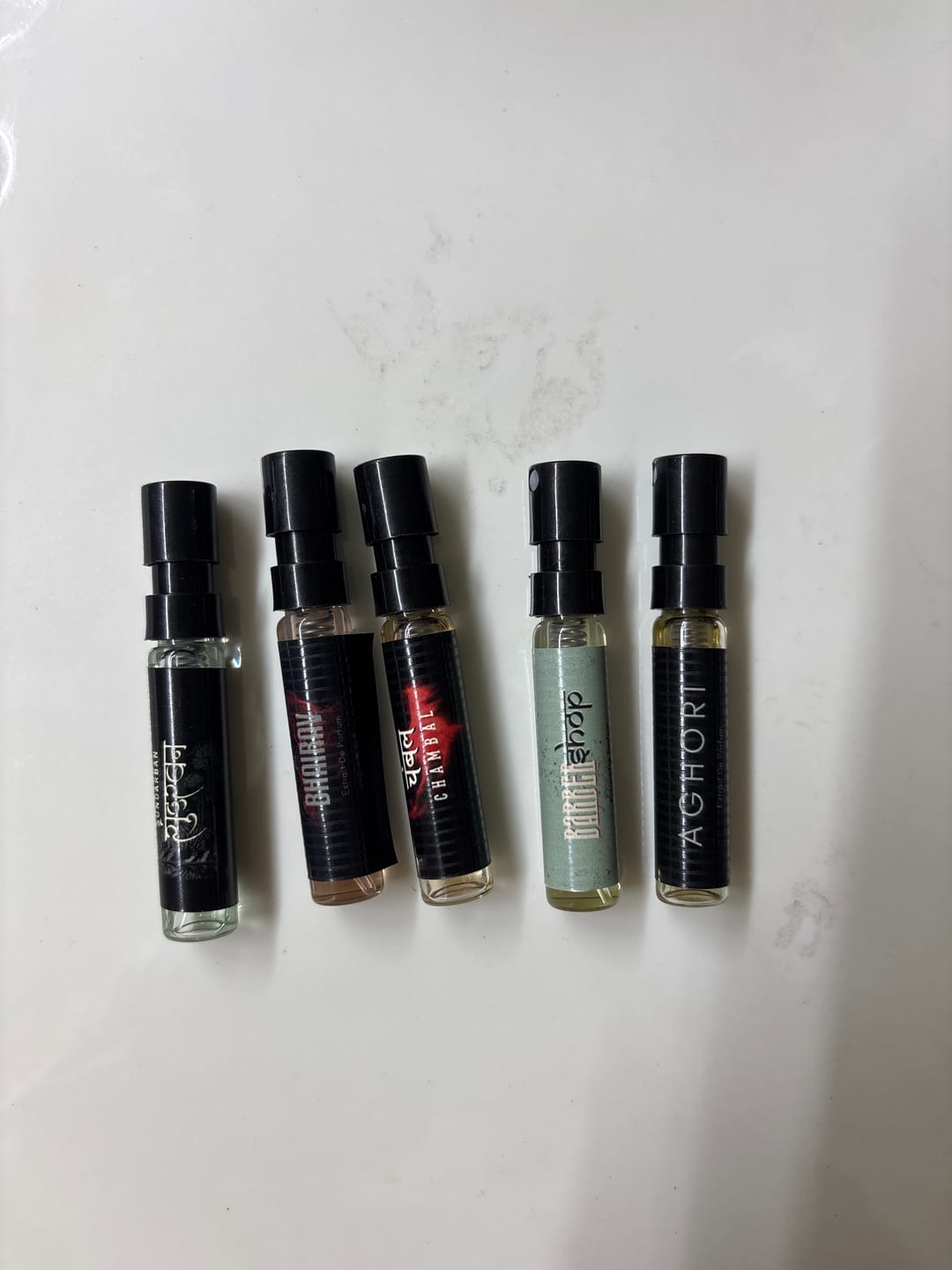 Customer photo review of The Premium Scents Pack of 5 Perfumes