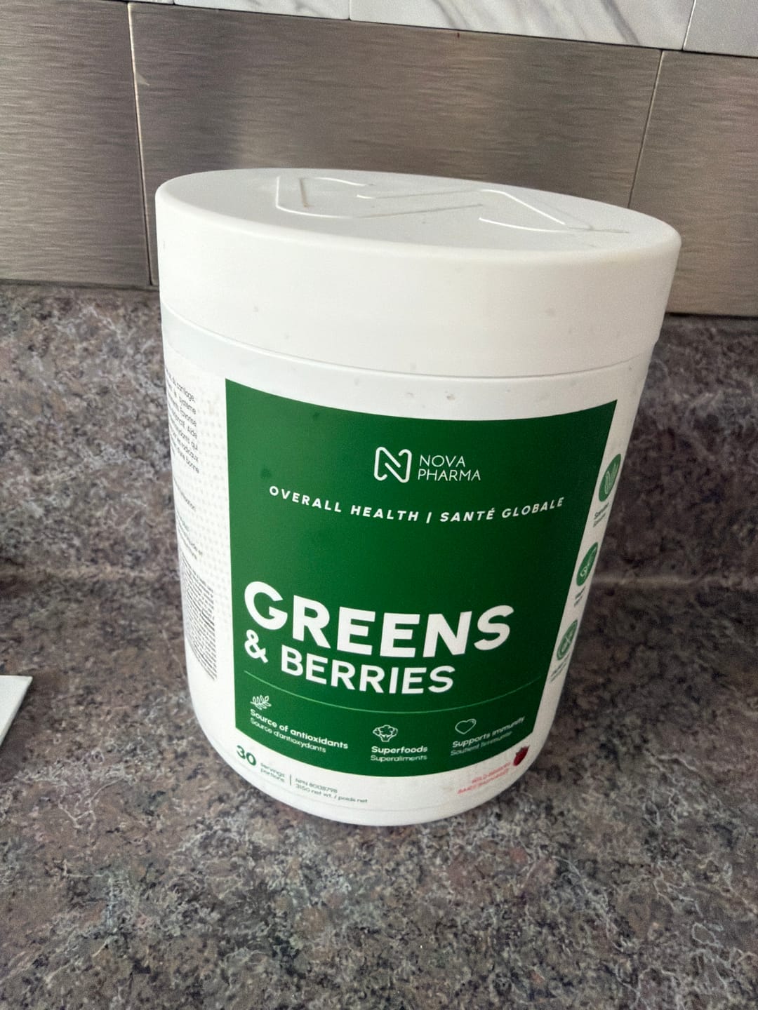 Customer photo review of Nova Pharma - Greens & Berries - 315g