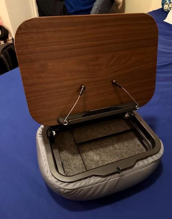 Customer photo review of Adjustable Pillow Stand with Storage