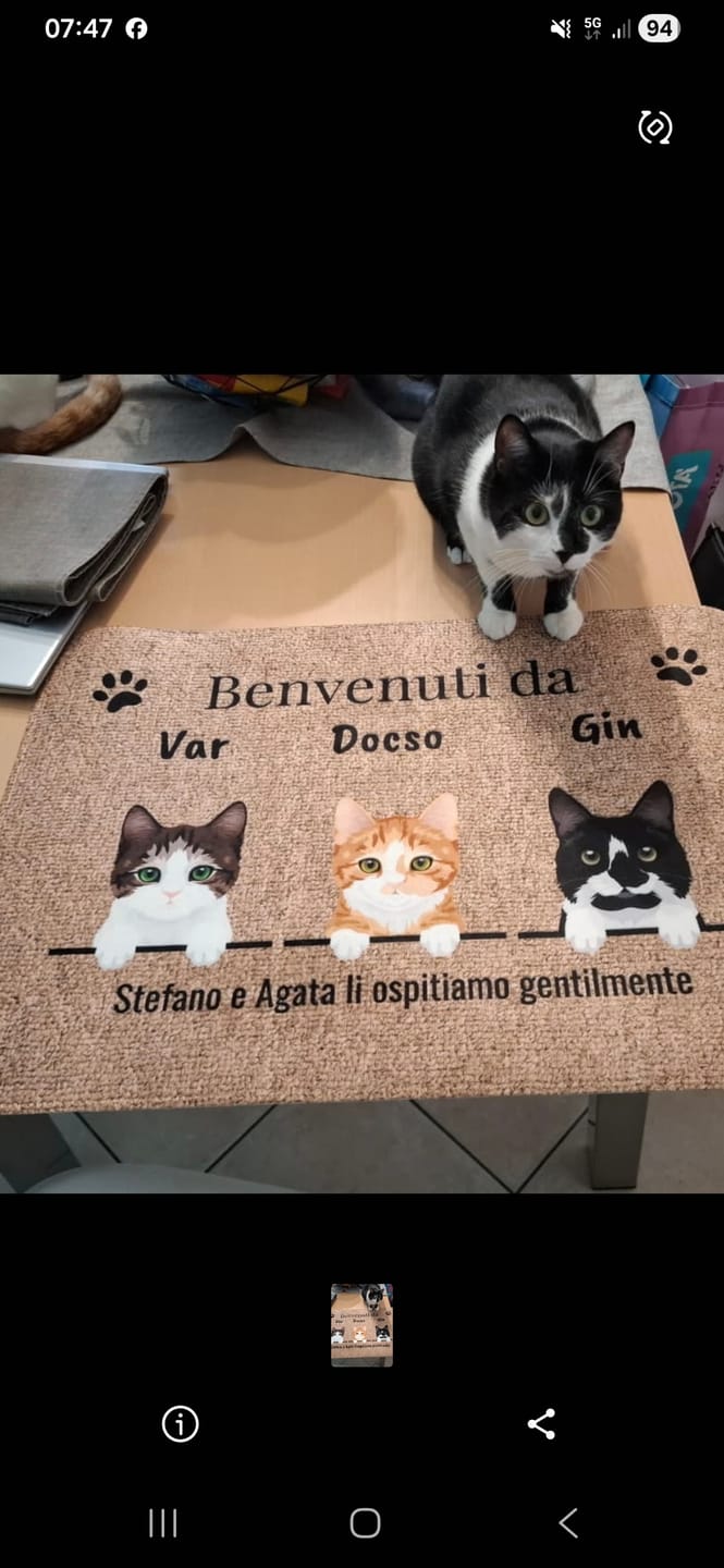 Customer photo review of Benvenuti da – Zerbino personalizzato