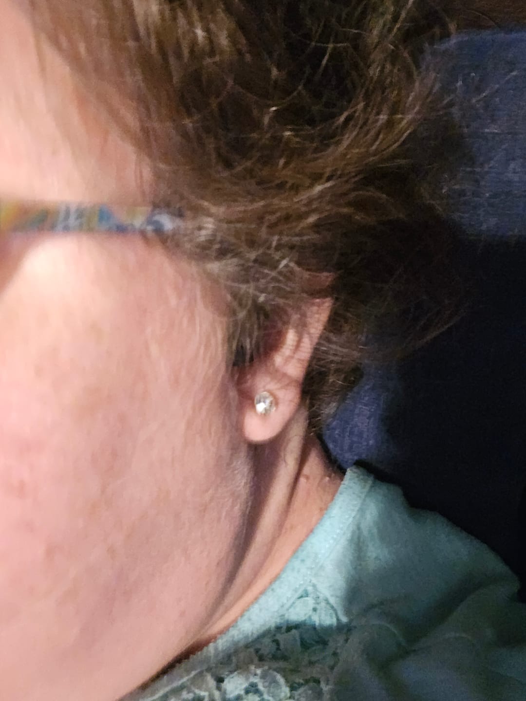 Customer photo review of Petite Faux Diamond Studs